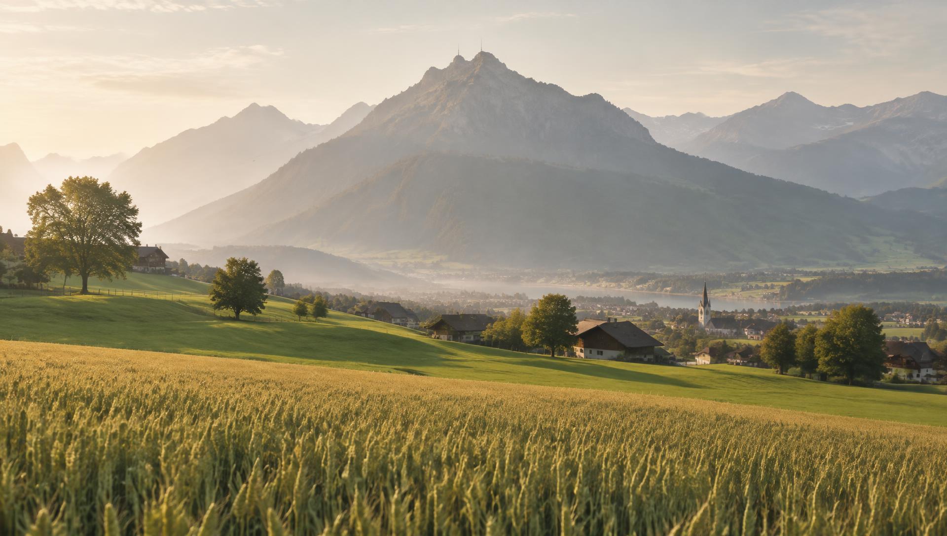Kornfeld vor dem Stanserhorn in Nidwalden